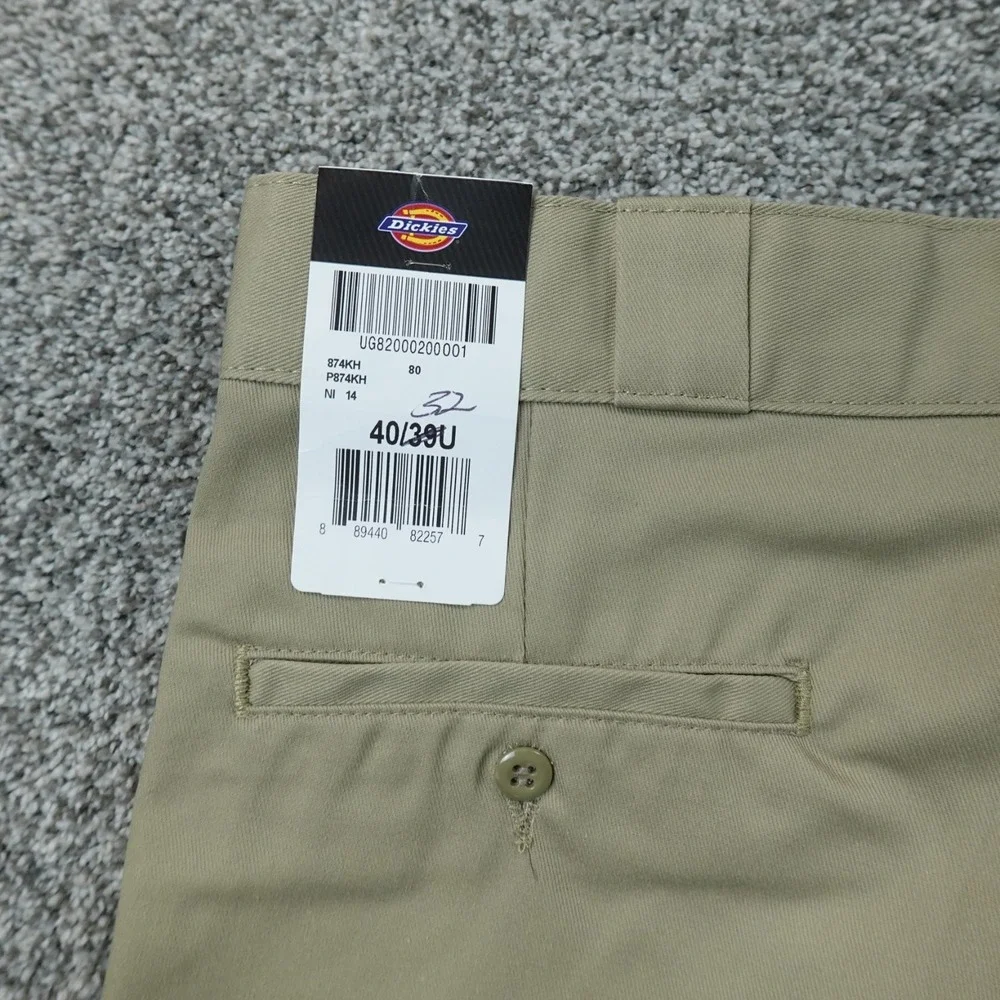 NEW Dickies Pants Mens 40X32 Beige Tan Brown 874 Chino Trouser Flat Front Work